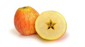 Aufgeschnittener Apfel und ganzer Apfel